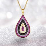 Drop-shaped Silver Necklace for Wedding