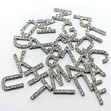 26 English Alphabet Metal Charms Rhinestone DIY Jewelry Accessory