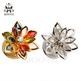 Flower Ear Plugs Stainless Steel Piercing Gauges Pair