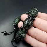 Red Maitreya Bracelet Natural Turtle Serpentine Longevity Adjustable