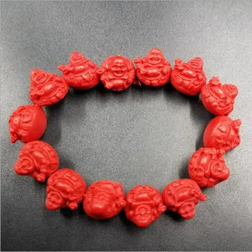 Red Maitreya Bracelet Natural Turtle Serpentine Longevity Adjustable