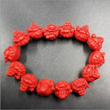 Red Maitreya Bracelet Natural Turtle Serpentine Longevity Adjustable