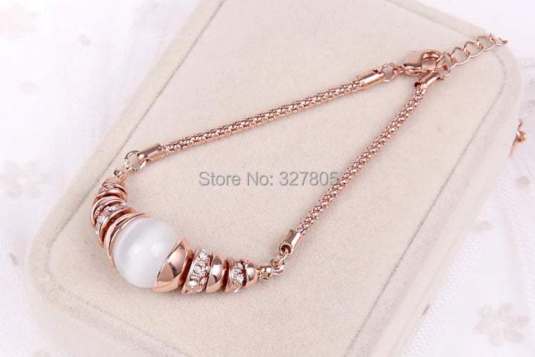 Vintage Big Stone Charm Bracelet for Women