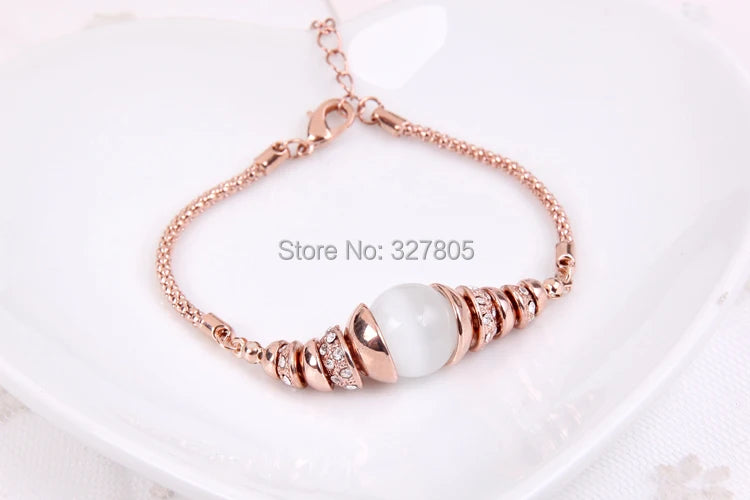 Vintage Big Stone Charm Bracelet for Women