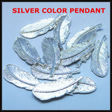 10 pcs Feather Shape Charms Metal Pendants in Golden & Silver Colors