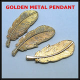 10 pcs Feather Shape Charms Metal Pendants in Golden & Silver Colors