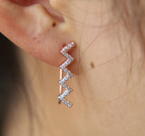 Micro Pave CZ 925 Sterling Silver Ladies Earring