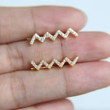 Micro Pave CZ 925 Sterling Silver Ladies Earring