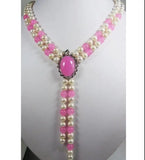 Pearl and Pink Jade Necklace