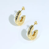 925 Sterling Silver Hoop Earrings with CZ Stone for Women