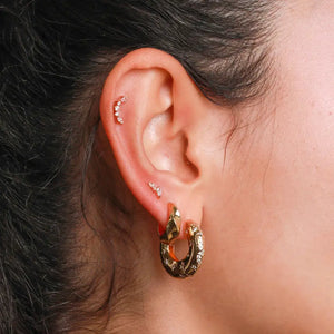 925 Sterling Silver Hoop Earrings with CZ Stone for Women