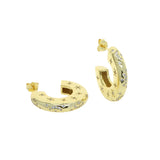 925 Sterling Silver Hoop Earrings with CZ Stone for Women