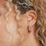 925 Sterling Silver Hoop Earrings with CZ Stone for Women