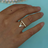 Opal Ring Set for Women Girls CZ Punk Jewelry Wedding Gift