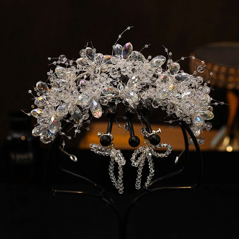 Crystal Bride Hairband Earrings Set
