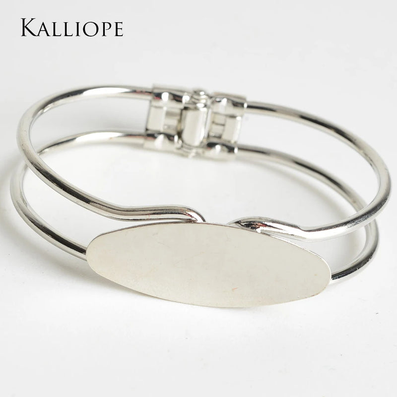 Charming Horse Eye Metal Bracelet Silver Plated Jewelry