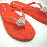 Crystal Hearts Charm Women's Sandal Decoration 6 Pairs
