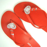 Crystal Hearts Charm Women's Sandal Decoration 6 Pairs
