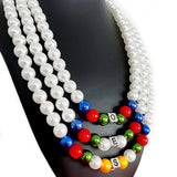OES Society Pearl Multi-Layer Bead Necklace