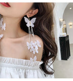 Exaggerated Butterfly Tassel Earrings for Women