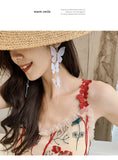 Exaggerated Butterfly Tassel Earrings for Women