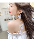 Exaggerated Butterfly Tassel Earrings for Women