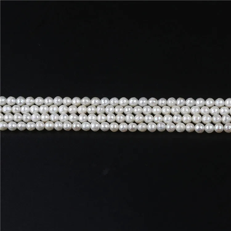 4-5mm Mother of Pearl Round Faceted Pearl for Jewelry Making