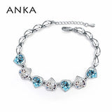 Full Heart Charm Crystal Bracelet for Women