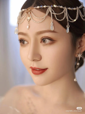 Glass Girl Forehead Ornaments Hair Crown Headdress