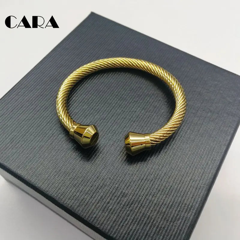 Geometric Stainless Steel Cable Bangles Bracelet Women