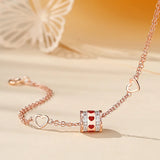 Love Shape Rose Sterling Silver 925 Bracelet for Women