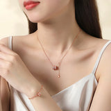 Love Shape Rose Sterling Silver 925 Bracelet for Women