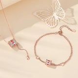 Love Shape Rose Sterling Silver 925 Bracelet for Women