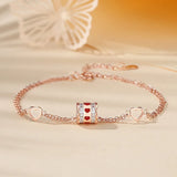 Love Shape Rose Sterling Silver 925 Bracelet for Women