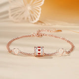 Love Shape Rose Sterling Silver 925 Bracelet for Women
