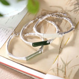 Hetian Chalcedony Bamboo Bracelet - Chinese Adjustable Women's Jewelry