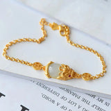 Hetian Chalcedony Brave Bracelet Chinese Retro Craft Women's Jewelry
