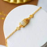 Hetian Chalcedony Brave Bracelet Chinese Retro Craft Women's Jewelry