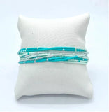 Pink Rice Bead Multi-String Drawstring Bracelet