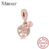Rose Family Tree DIY Bead Fit Charms Silver 925 Bracelet Jewelry for Women