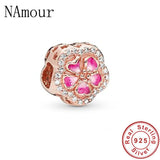 Rose Family Tree DIY Bead Fit Charms Silver 925 Bracelet Jewelry for Women