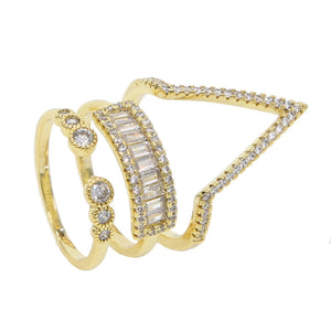 Dainty Chevron V Shape Knuckle Ring Set for Women