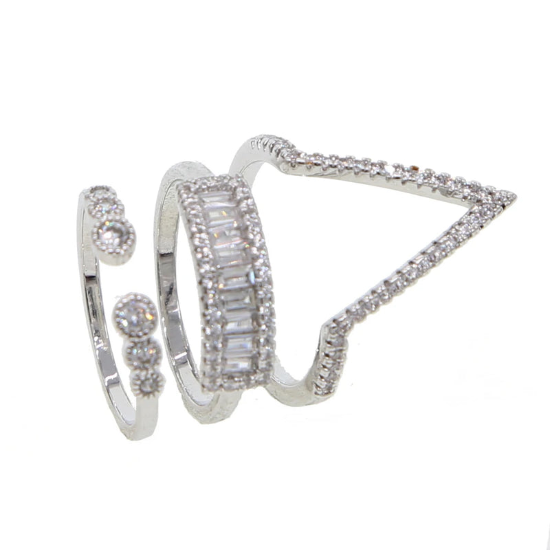 Dainty Chevron V Shape Knuckle Ring Set for Women