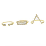 Dainty Chevron V Shape Knuckle Ring Set for Women