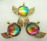 8PC Natural Stone Round Shaped Pendant for DIY Jewelry Making