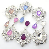 10Pcs 34*60mm Rhinestone Flat Brooch DIY Jewelry Accessory Craft
