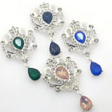 10Pcs 34*60mm Rhinestone Flat Brooch DIY Jewelry Accessory Craft