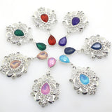 10Pcs 34*60mm Rhinestone Flat Brooch DIY Jewelry Accessory Craft