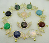 Natural Stone Opal Aventurine Pendant 8PC Wholesale DIY Jewelry Making