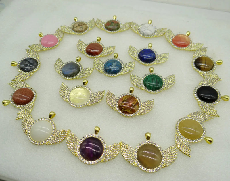 Natural Stone Opal Aventurine Pendant 8PC Wholesale DIY Jewelry Making